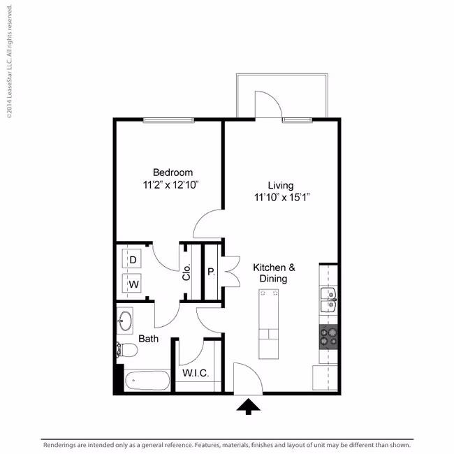 1 Bedroom - A1 1373 floor plan